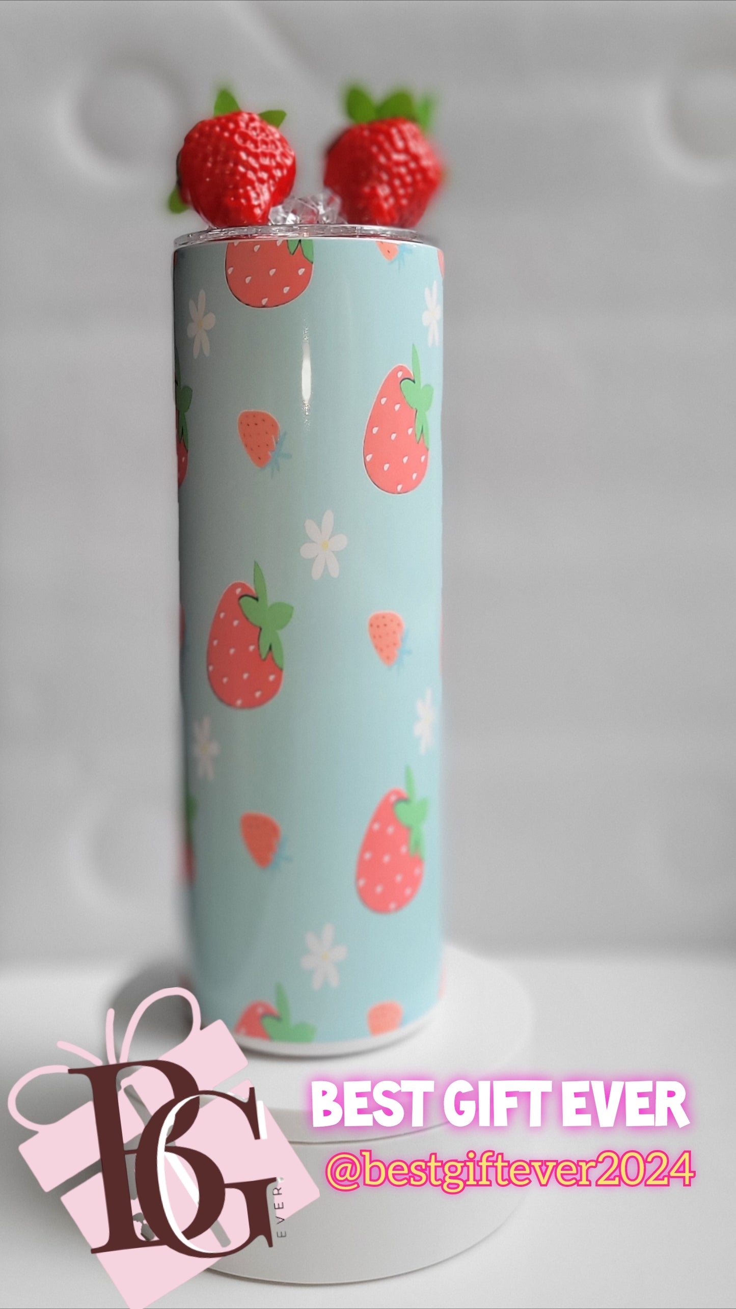Tumblers: 20oz Strawberries Tumbler| Custom tumbler | Personalized.