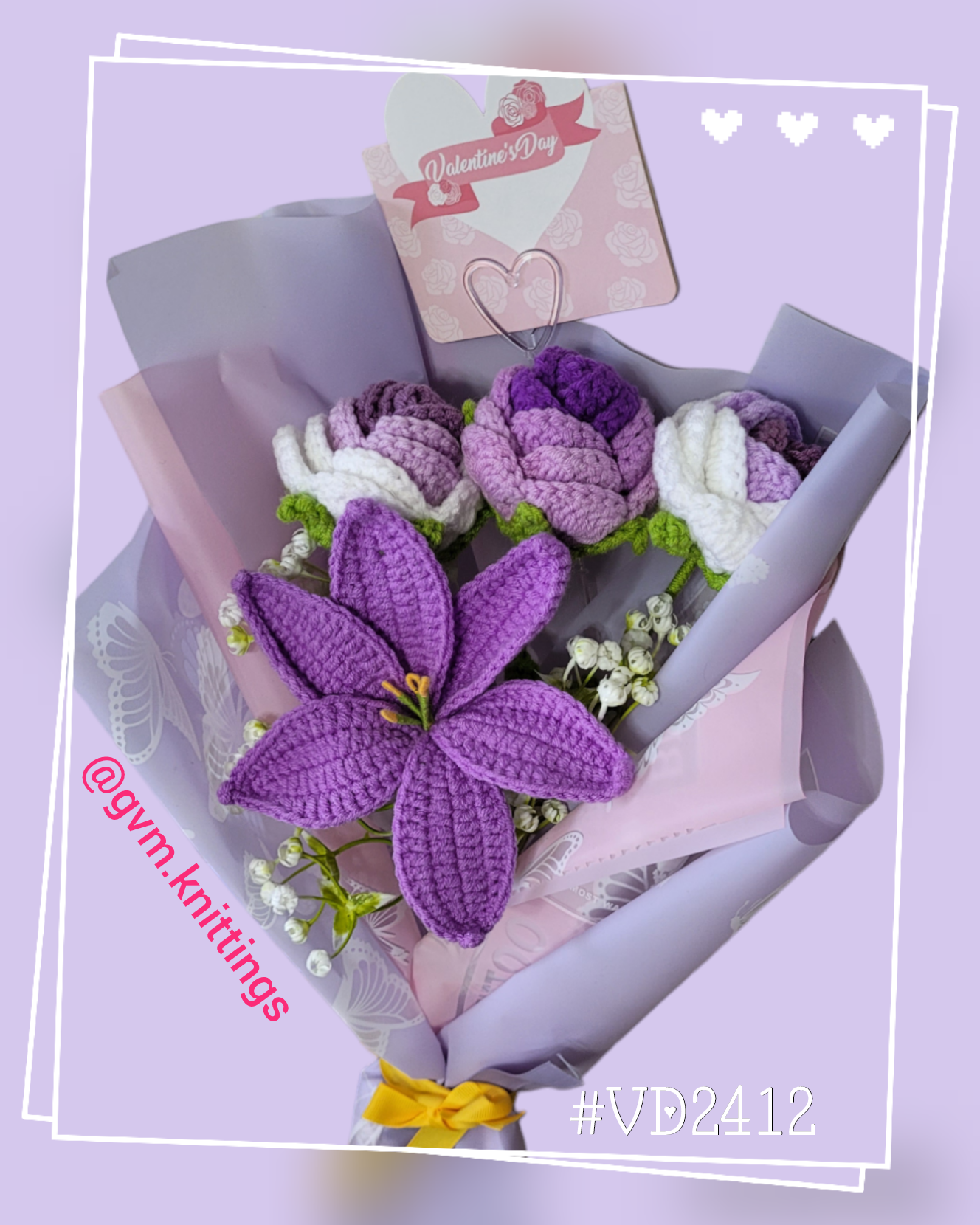 Valentine's Day handmade flowers.