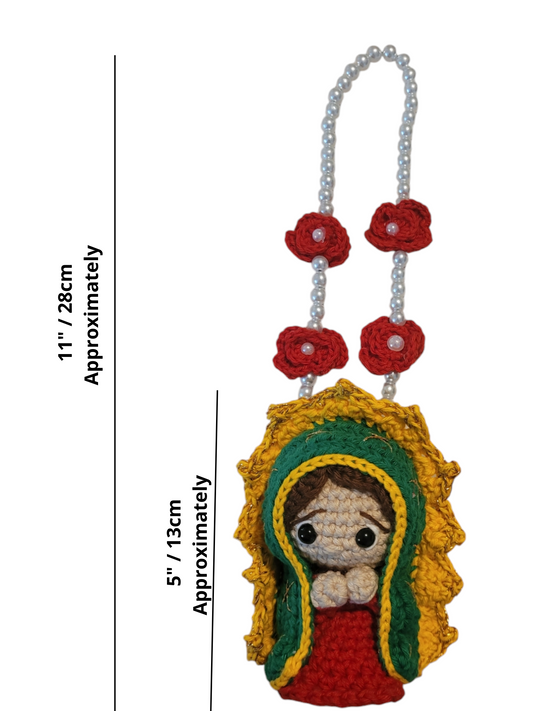 D.Virgencita de Guadalupe| Crochet||Car mirror hanging|Car Charm| Car accessories.