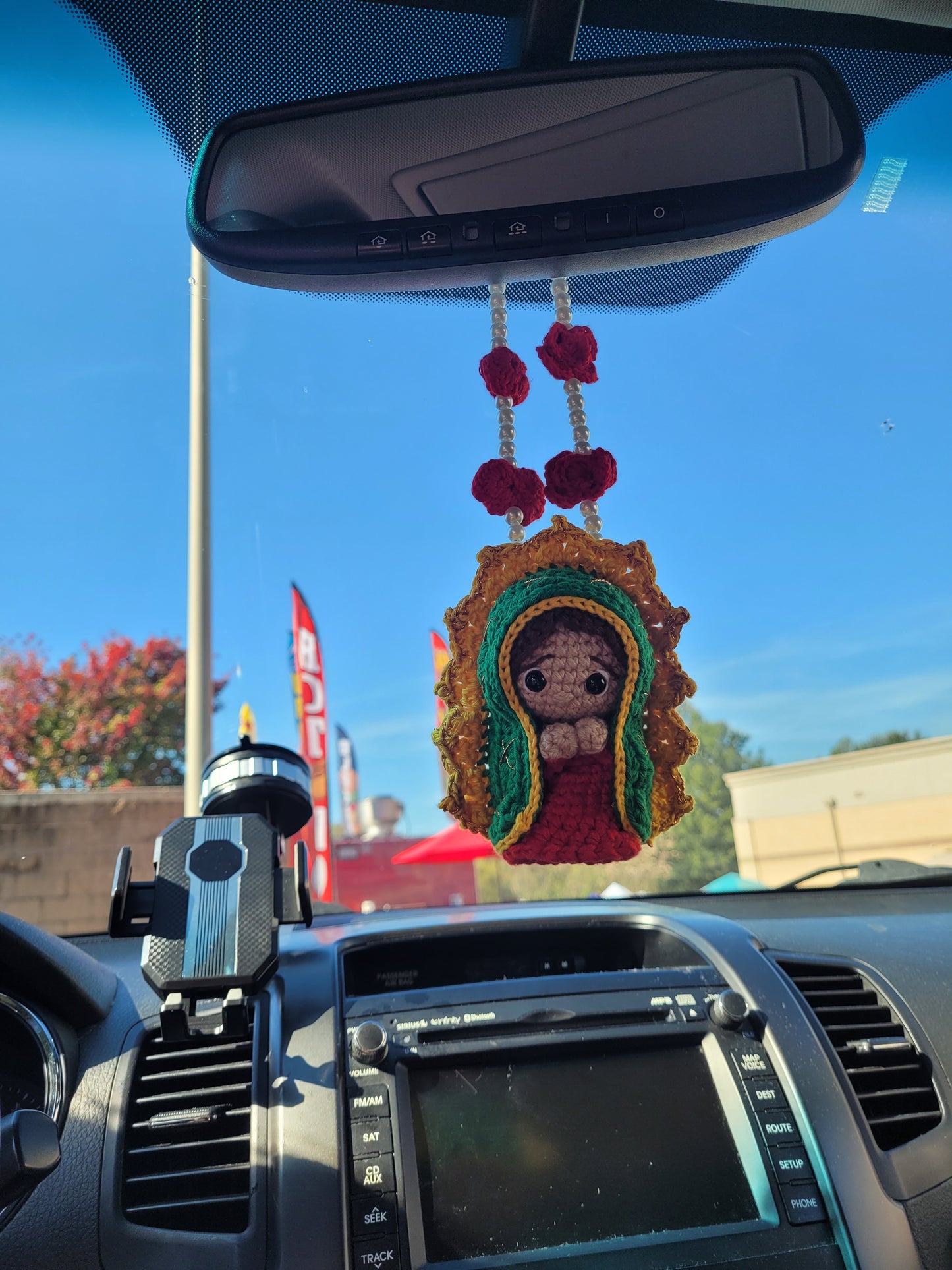 D.Virgencita de Guadalupe| Crochet||Car mirror hanging|Car Charm| Car accessories.