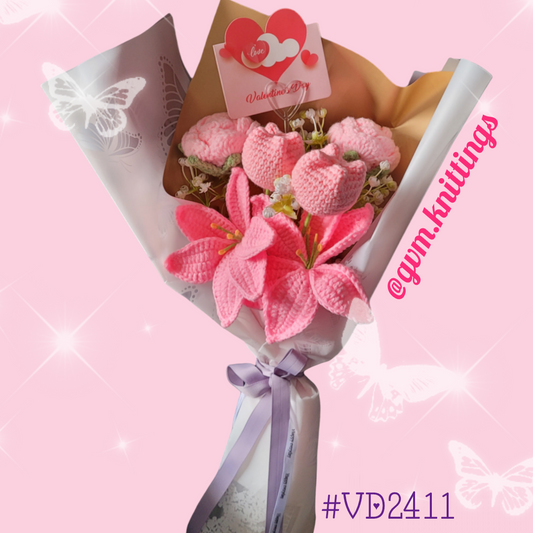 Valentine's day Pink Flower Bouquet